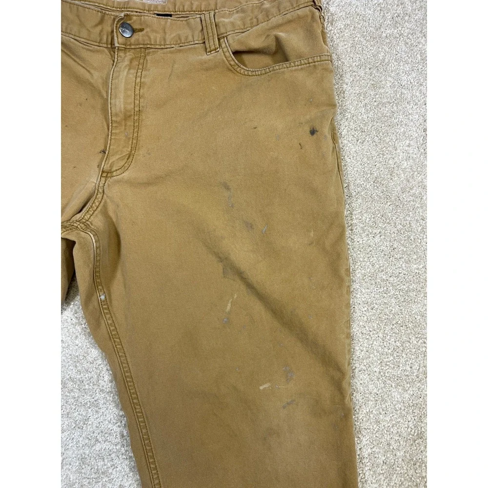 Carhartt Relaxed Fit Rugged Flex BN2517-M Canvas Work Pants Mens 40x30 Tan *Read